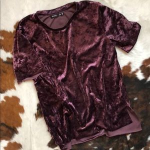 Purple crushed velvet top